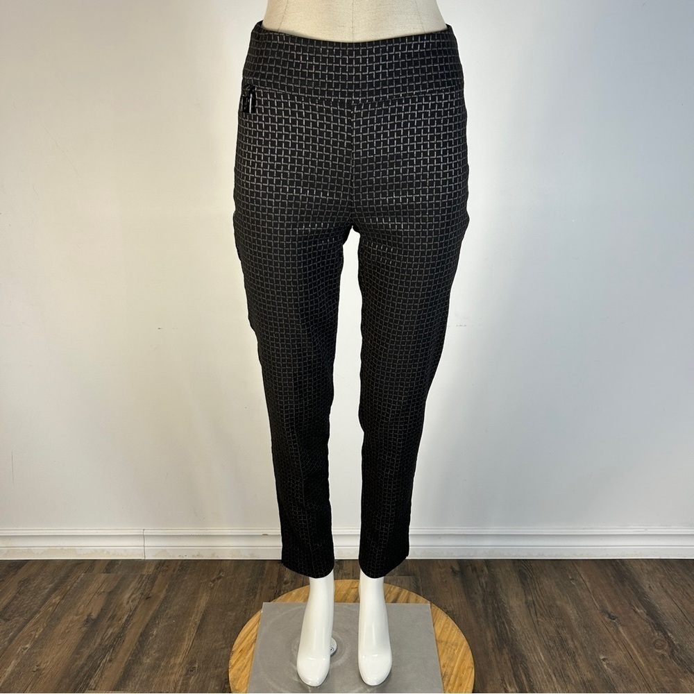 Joseph Ribkoff Black and Gray Geometric Women Trousers 6
